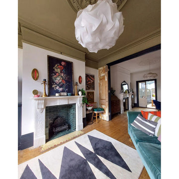 Inaluxe Modern Abstract Designer Wool Crystal Palace IX07 Beige/Black Rug-Think Rugs-Rug Love - The Most Loved Rug Store